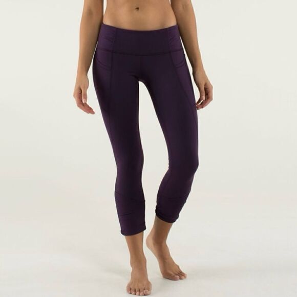 Lululemon Practice Daily Crop *Full-On Luon in Deep Zinfandel - Picture 1 of 7